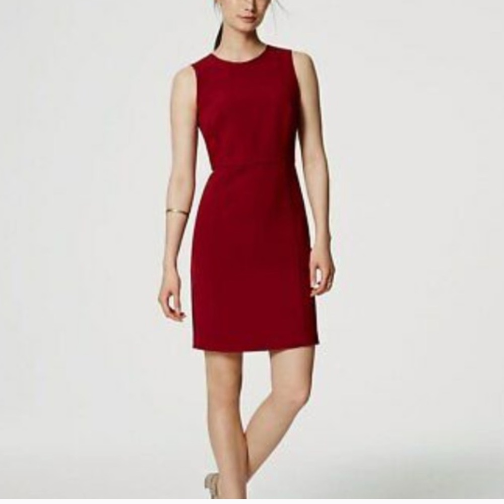 Loft dress - deep red sleeveless sheath